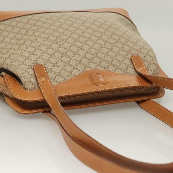 CELINE Macadam Canvas Shoulder Bag Pvc Beige Gold - Picture 6 of 13